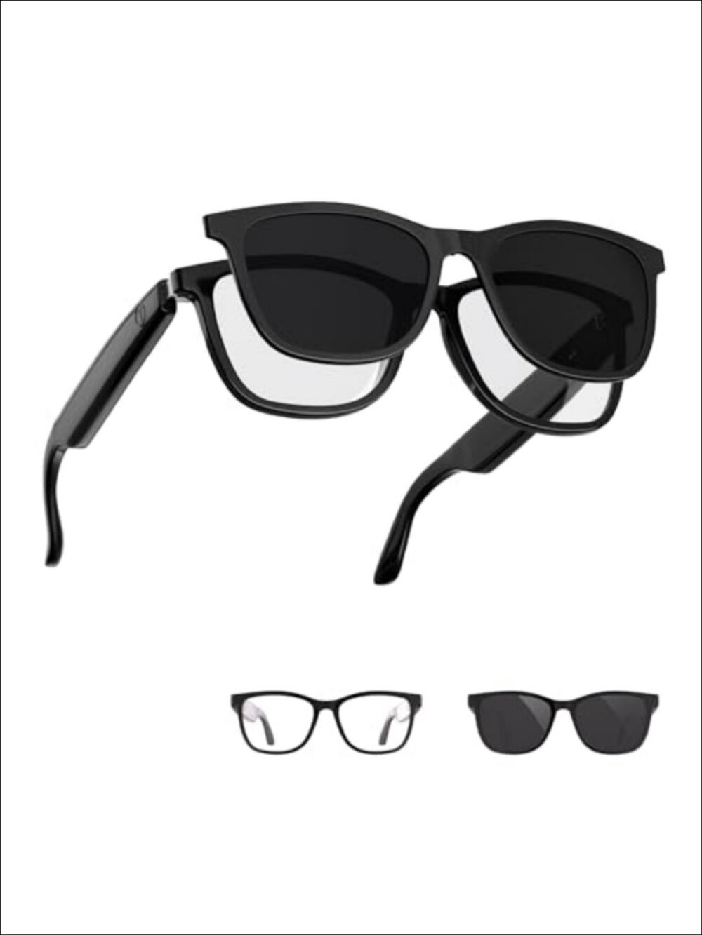 Smart Glasses Bluetooth Open-Ear Audio Magnetic 2-in-1 Lenses Voice Assistant